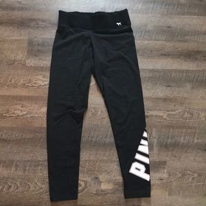 Pink Victoria’s Secret yoga grey tights